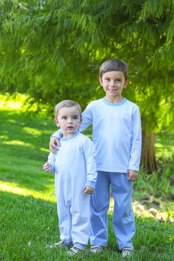 Thomas Pants Set- Blue Windowpane