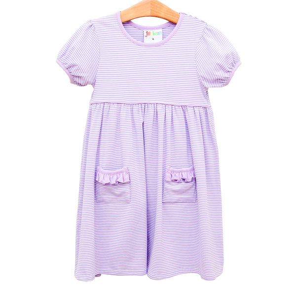 Kate Dress- Lavender Stripe