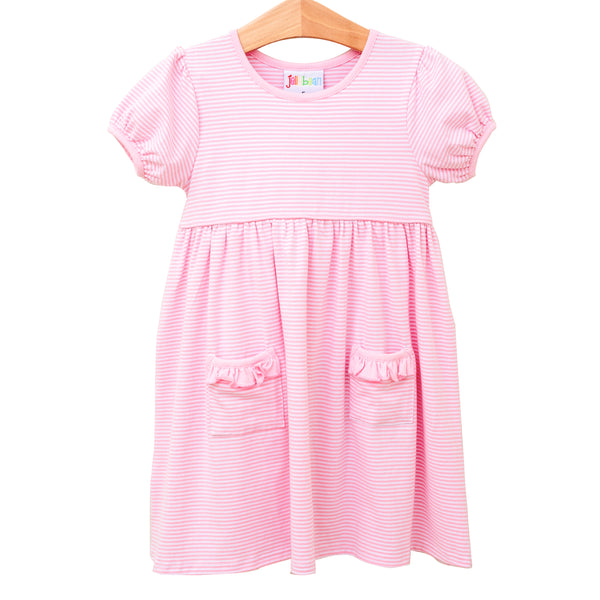 Kate Dress- Light Pink Stripe