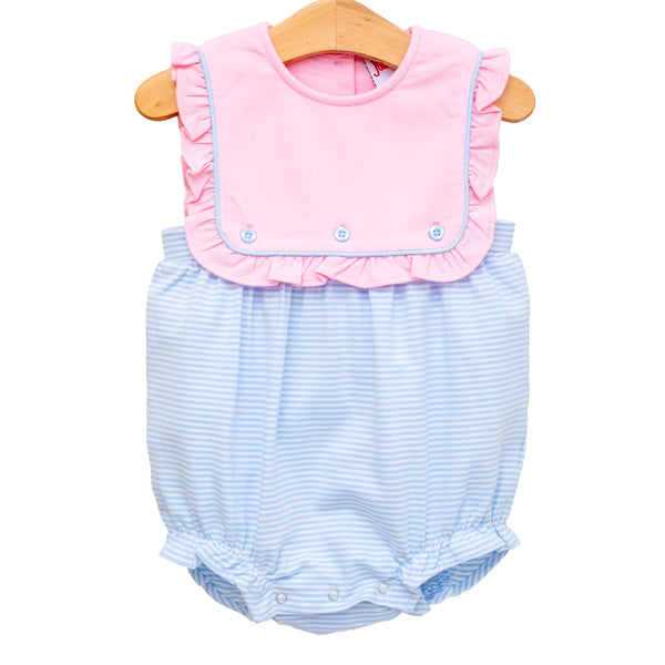 Amelia Bubble- Pink with Light Blue Stripe