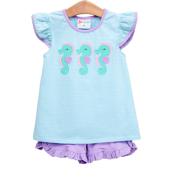 Seahorse Trio Flutter Short Set