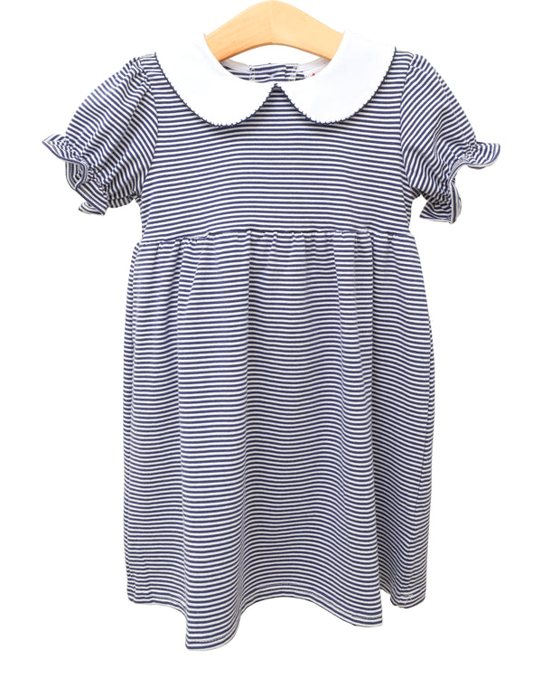 Charlotte Dress- Navy Stripe