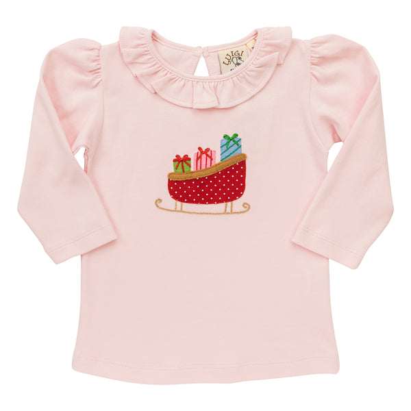 Christmas Sleigh Ruffle Top