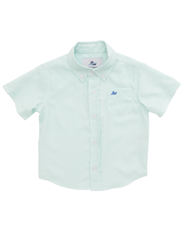 SS Dress Polo- Mini Beach Glass Gingham