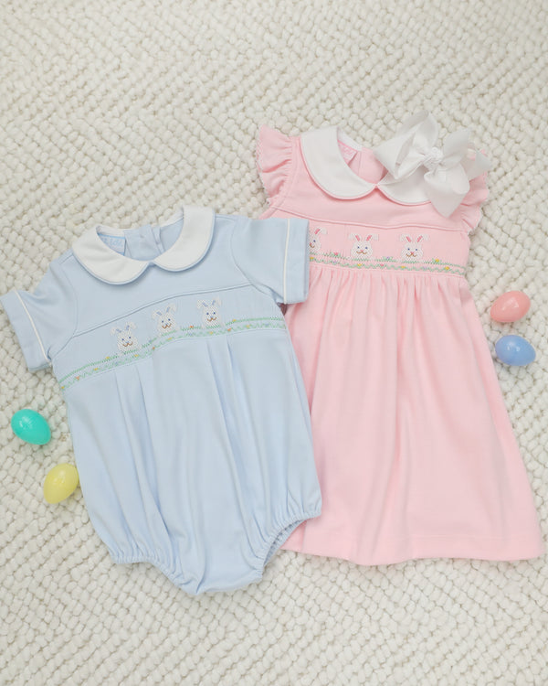 Bunny Face Trio Knit Bubble- Lt. Blue