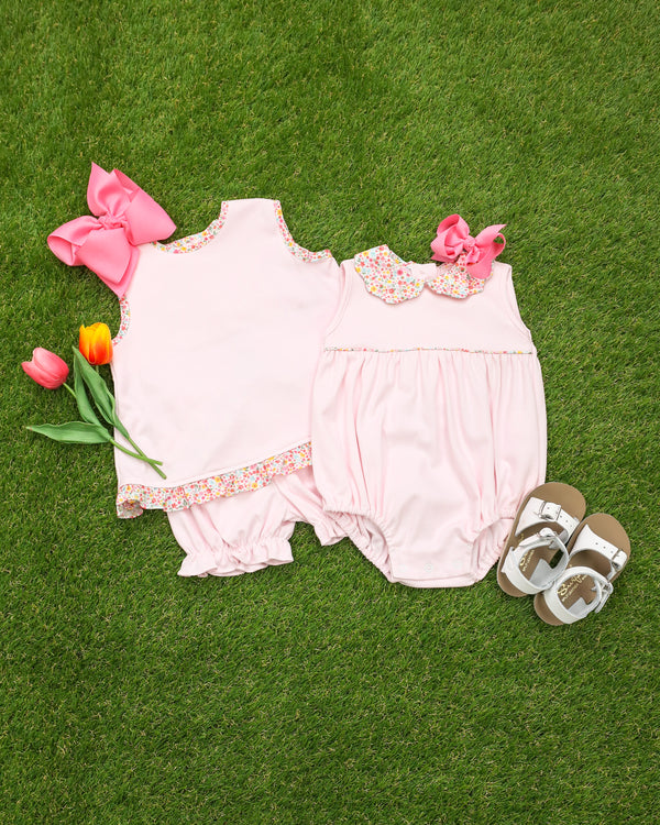 Isabella Knit Swing Back Bloomer Set- Pink & Floral