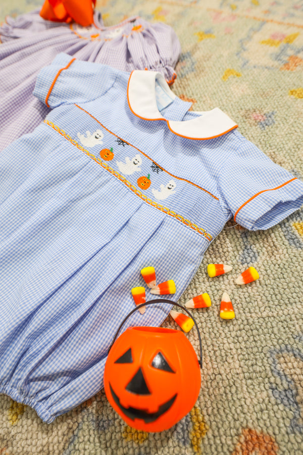 Halloween Bubble- Blue Gingham