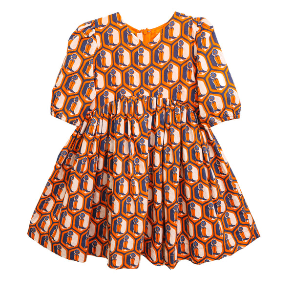 Lotus Boot Print Dress- Longhorn