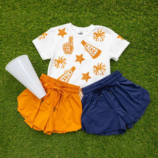 Orange And White Cheer Shirt