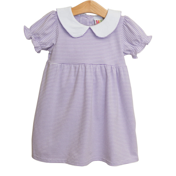 Charlotte Dress- Lavender Stripe