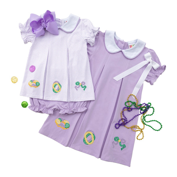 Mardi Gras Pleat Bloomer Set