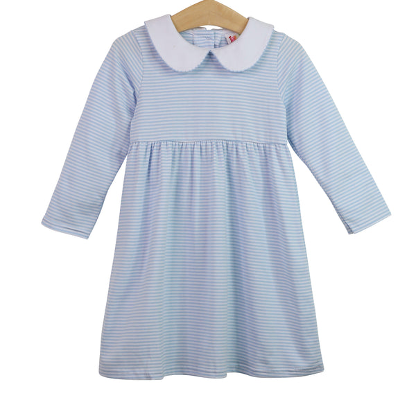 Charlotte LS Dress- Light Blue Stripe