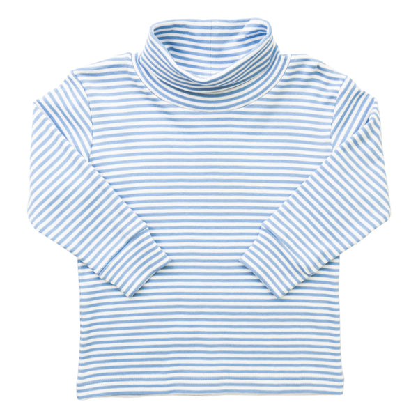 Thin Stripe Turtleneck -Light Blue