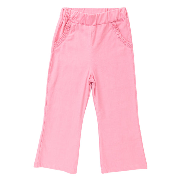 Corduroy Ruffle Pocket Pants -Lt. Bubble Gum