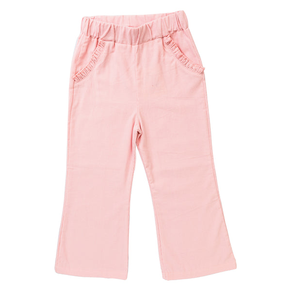 Corduroy Ruffle Pocket Pants -Lt. Pink