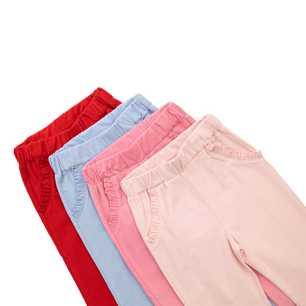 Corduroy Ruffle Pocket Pants -Lt. Bubble Gum