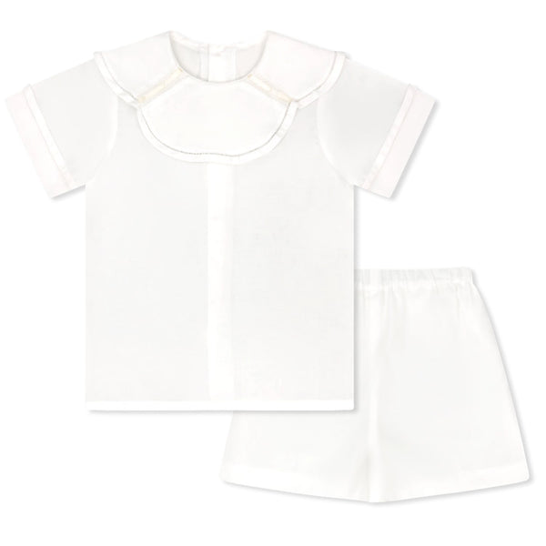 Owen Short Set- Blessings White w/ Ecru