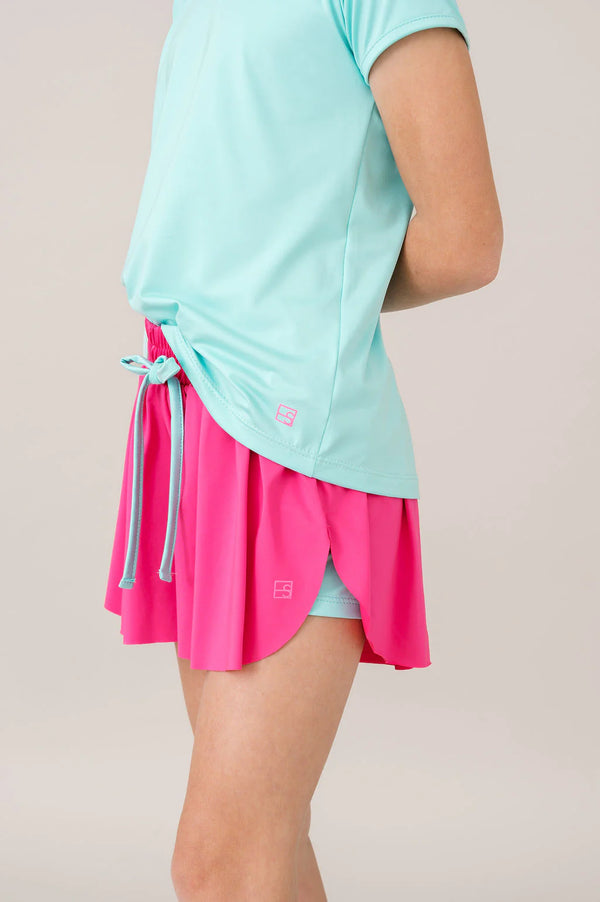 Tatum Short- Power Pink, Totally Turquoise