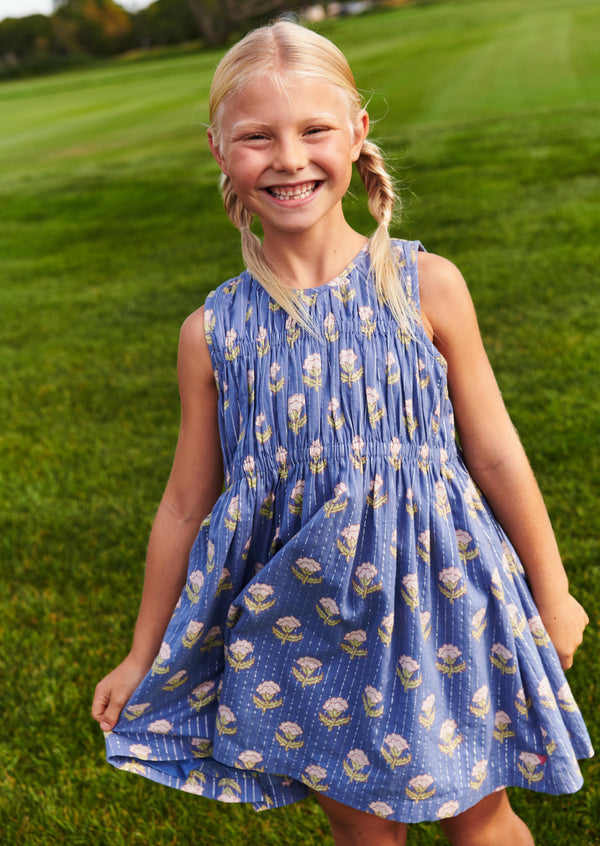 Sleeveless Waverly Dress - Periwinkle Small Bud