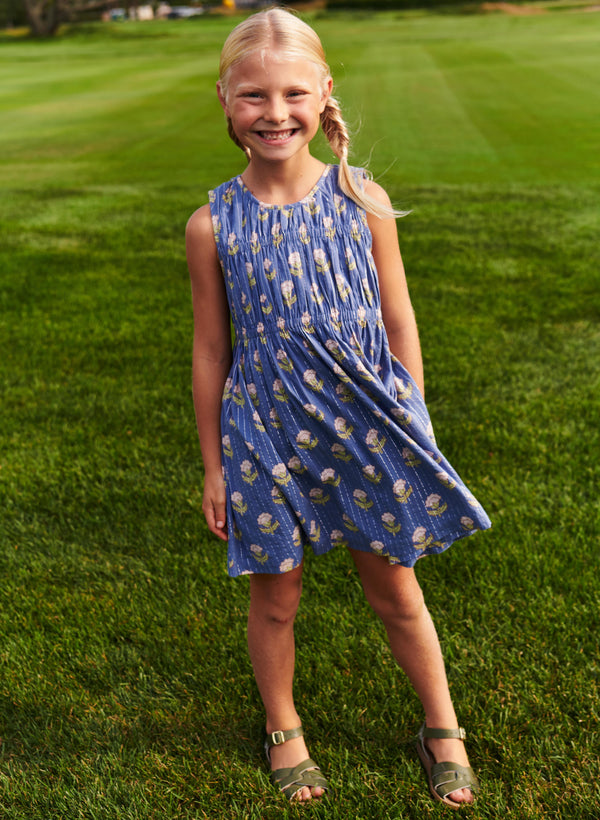 Sleeveless Waverly Dress - Periwinkle Small Bud