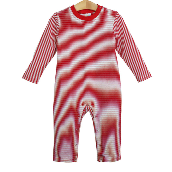 James LS Romper- Red Stripe