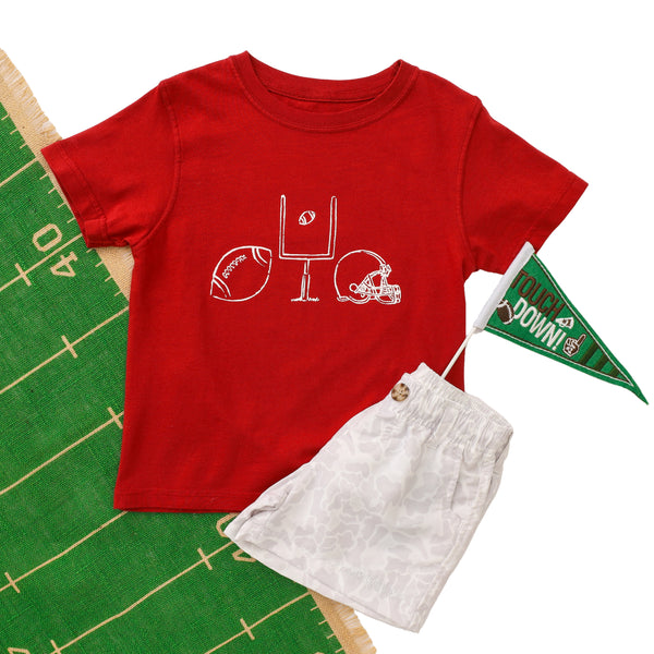 Crimson/White Football Trio T-Shirt