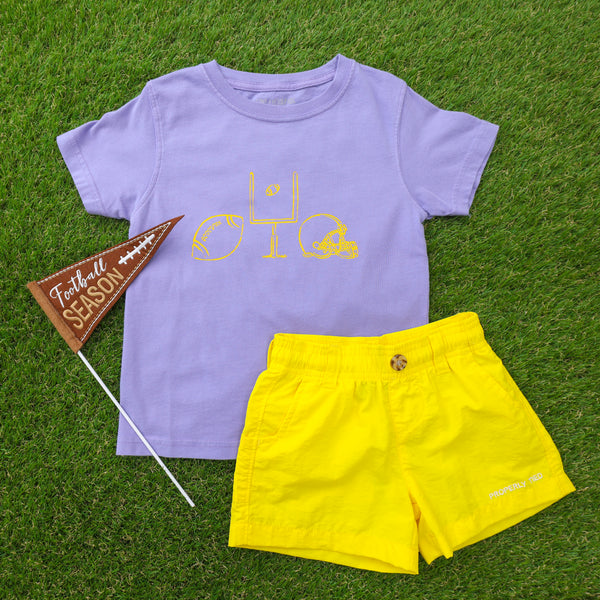 Purple/Yellow Football Trio