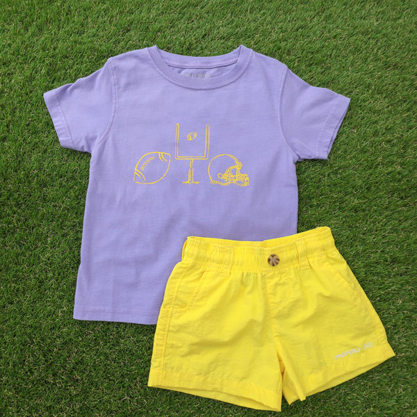 Purple/Yellow Football Trio