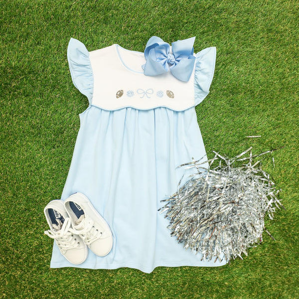 Team Spirit Scallop Dress- Light Blue