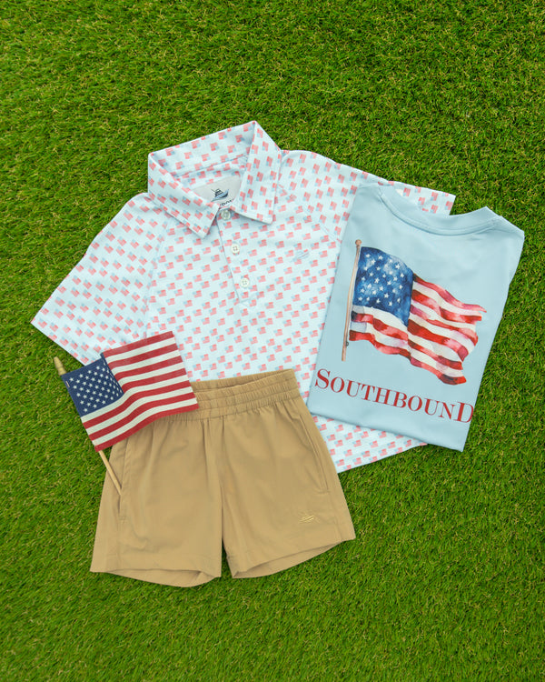 Flag Print Polo