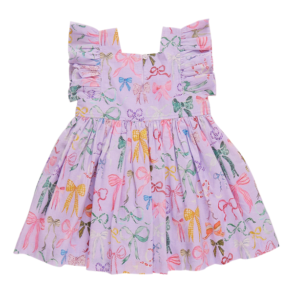 Elsie Dress - Lavender Watercolor Bows