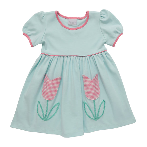 Tulip Gingham Pocket Dress- Mint/Pink