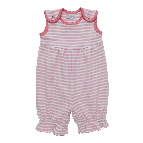 Stripe Ruffle Sunsuit- Light Pink