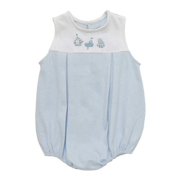 Little Boats Trio Pleated Bubble- Blue