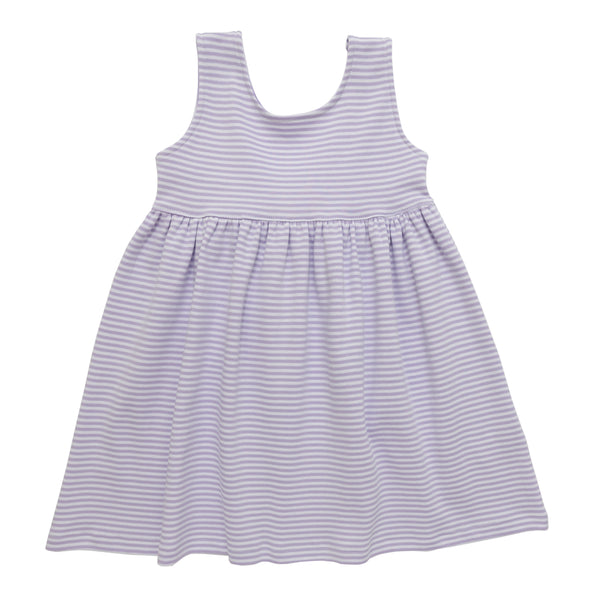 Purple Stripe Sleeveless Dress W/ Bow