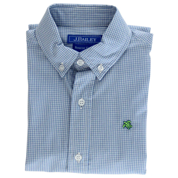 Roscoe Button Down Shirt-Blue Micro Check