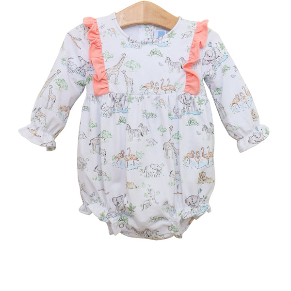 Safari Animals LS Ruffle Bubble