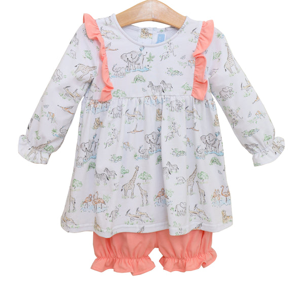 Safari Animals LS Bloomer Set