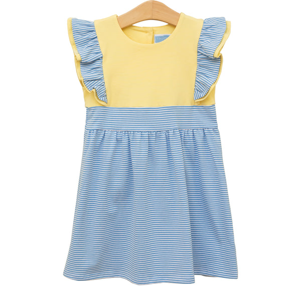 Rosie Dress- Cornflower Stripe/Yellow