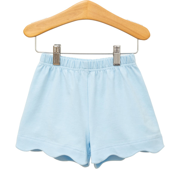 Scalloped Shorts- Light Blue