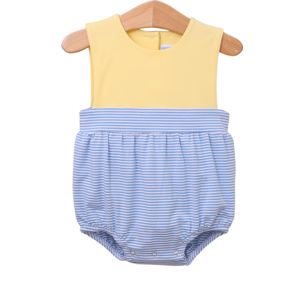 Thomas Sunsuit- Cornflower Stripe/Yellow