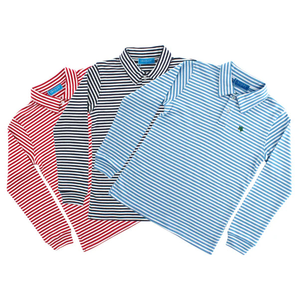 Harry L/S Striped Polo-Blue/White