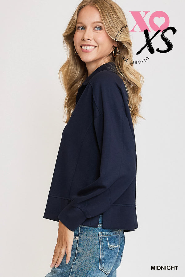 Polo Sweatshirt- Midnight