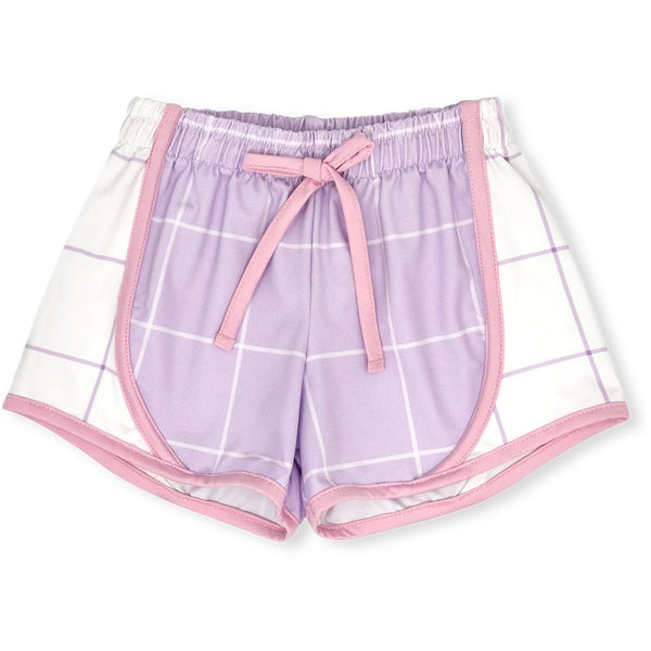 Elise Short- Petal Purple Willington Windowpane, Cotton Candy Pink