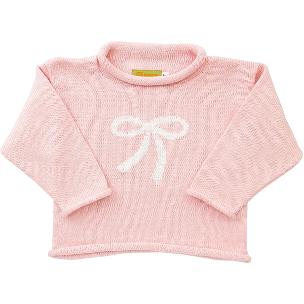 Trellis Bow Sweater -Pink