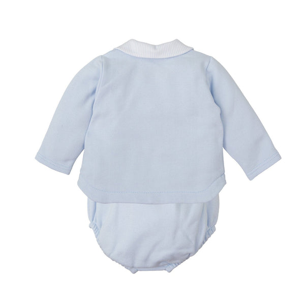 Light Blue Diaper Set- Lt. Blue Stripe Collar