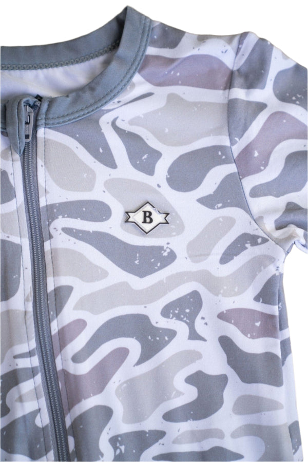 Baby Zip Up- White Camo