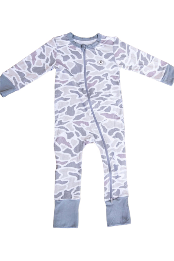 Baby Zip Up- White Camo