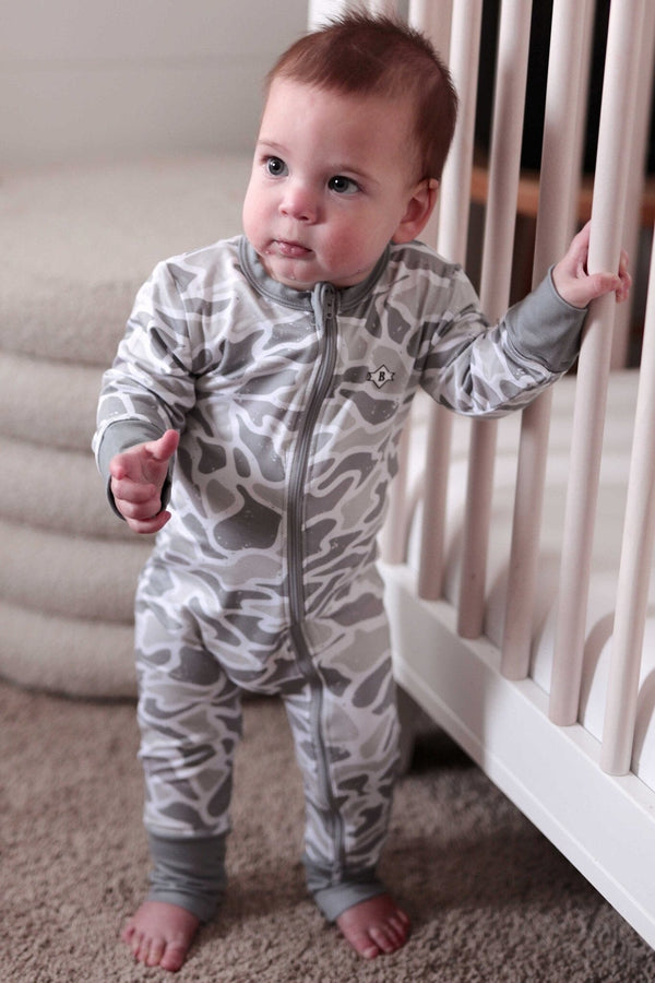 Baby Zip Up- White Camo