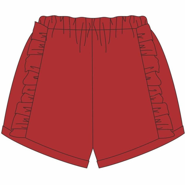 Ruffle Shorts- Red